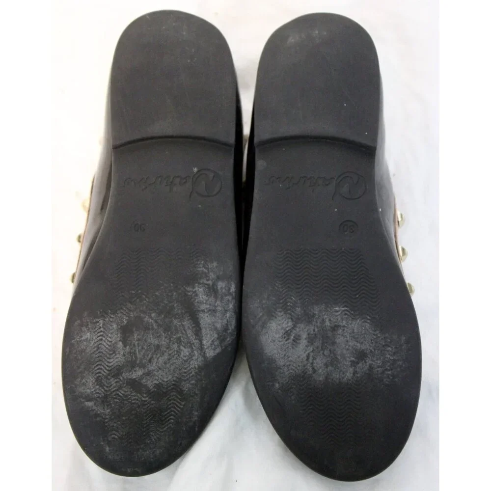 Naturino Black Brown 2-tone Dance Dress Shoes sz 12-12.5 Studded T-Strap Buckle